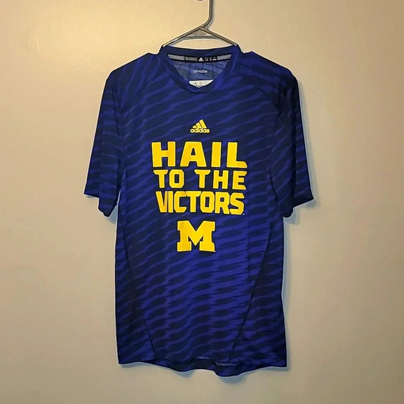 adidas Other - Men's medium Michigan adidas HAIL TO THE VICTOR soccer jersey shirt UofM LOTC